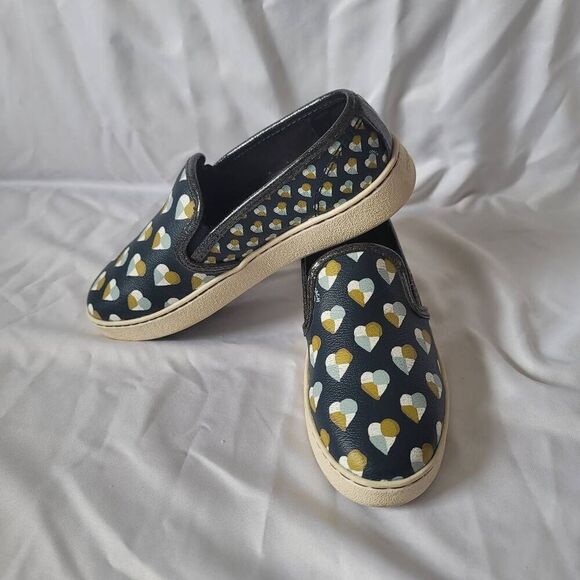 COACH womens Sz 5B midnight navy slip on hearts sneakers - Picture 6 of 7